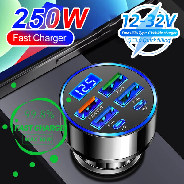 Carregador Adaptável para Carros [6 em 1] + Brinde Exclusivo